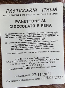 Panettone artiginale 750gr - Cioccolato e Pera