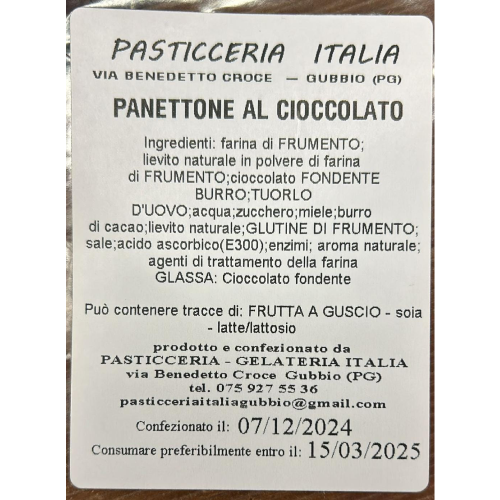 Panettone artiginale 750gr - Cioccolato
